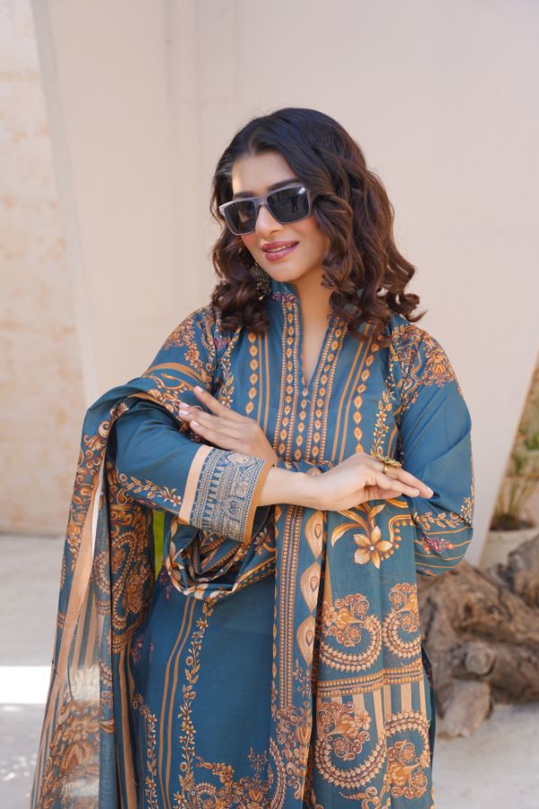 Pima Digital Printed Lawn  BR-1409