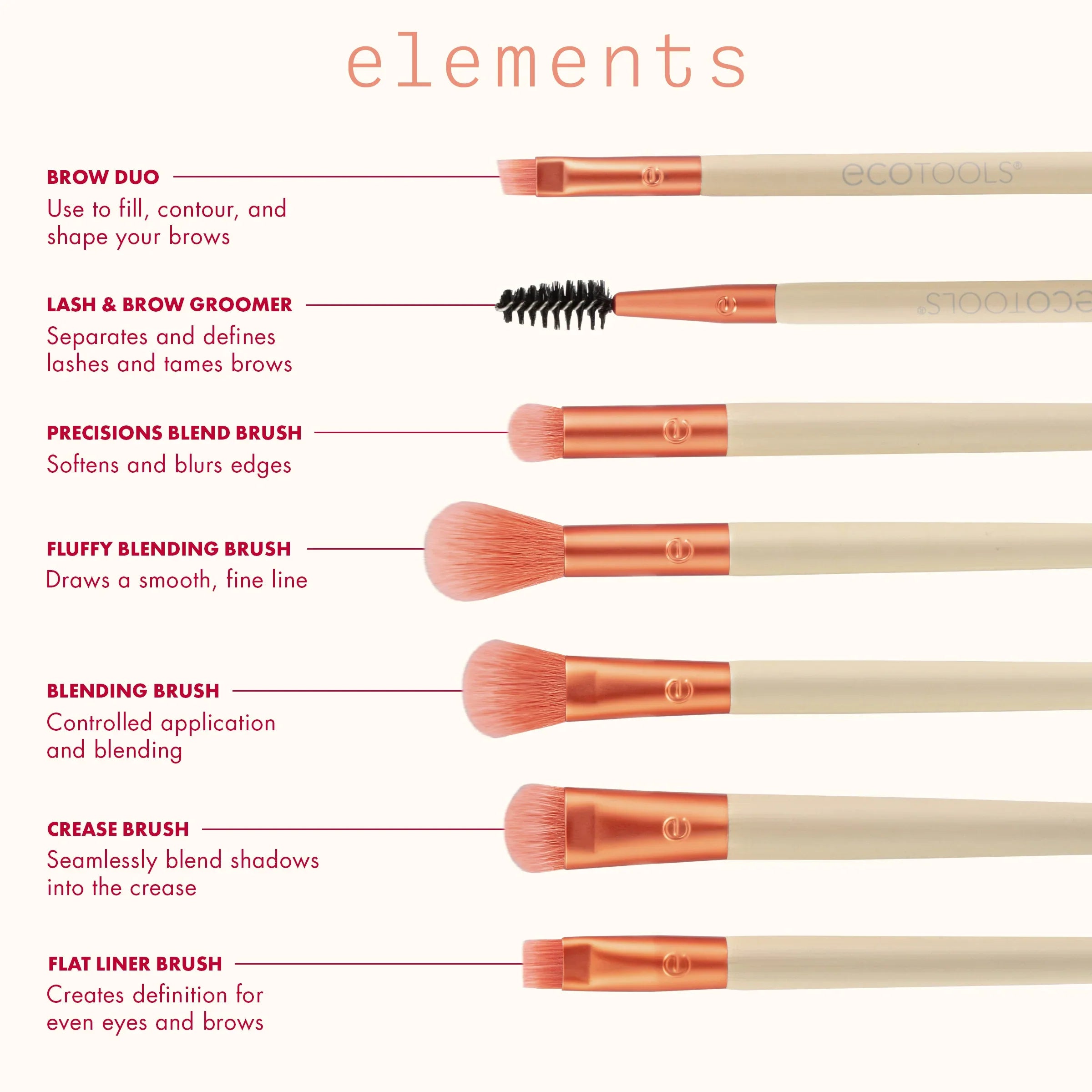 Elements #3219 Fiery Eyes Makeup Brush Kit Eco Tools