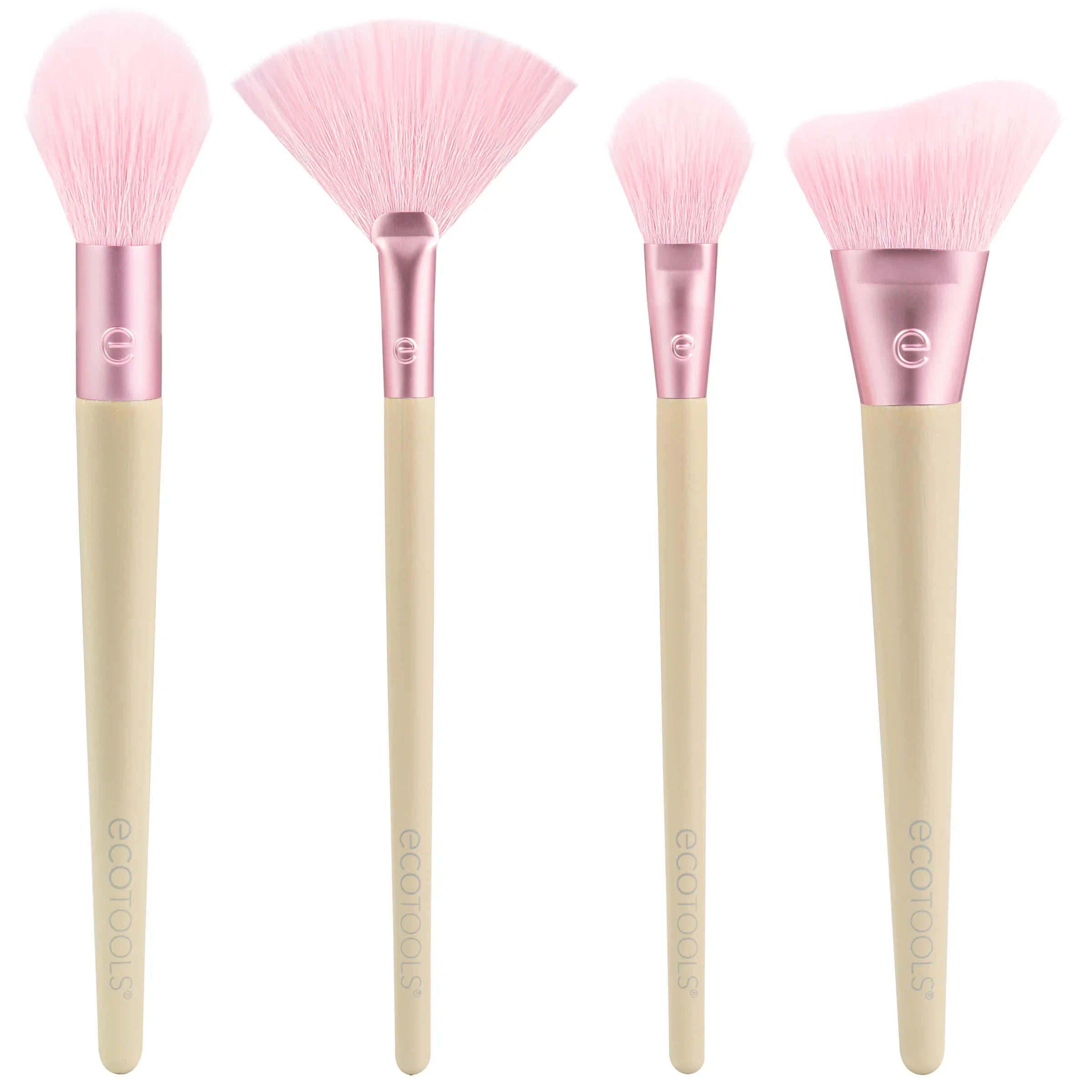 EcoTools #3217 Elements Wind-Kissed Finish Kit - 4-Piece Brush Set for Sculpted Glow & Natural Flush