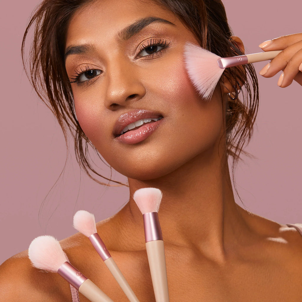 EcoTools #3217 Elements Wind-Kissed Finish Kit - 4-Piece Brush Set for Sculpted Glow & Natural Flush