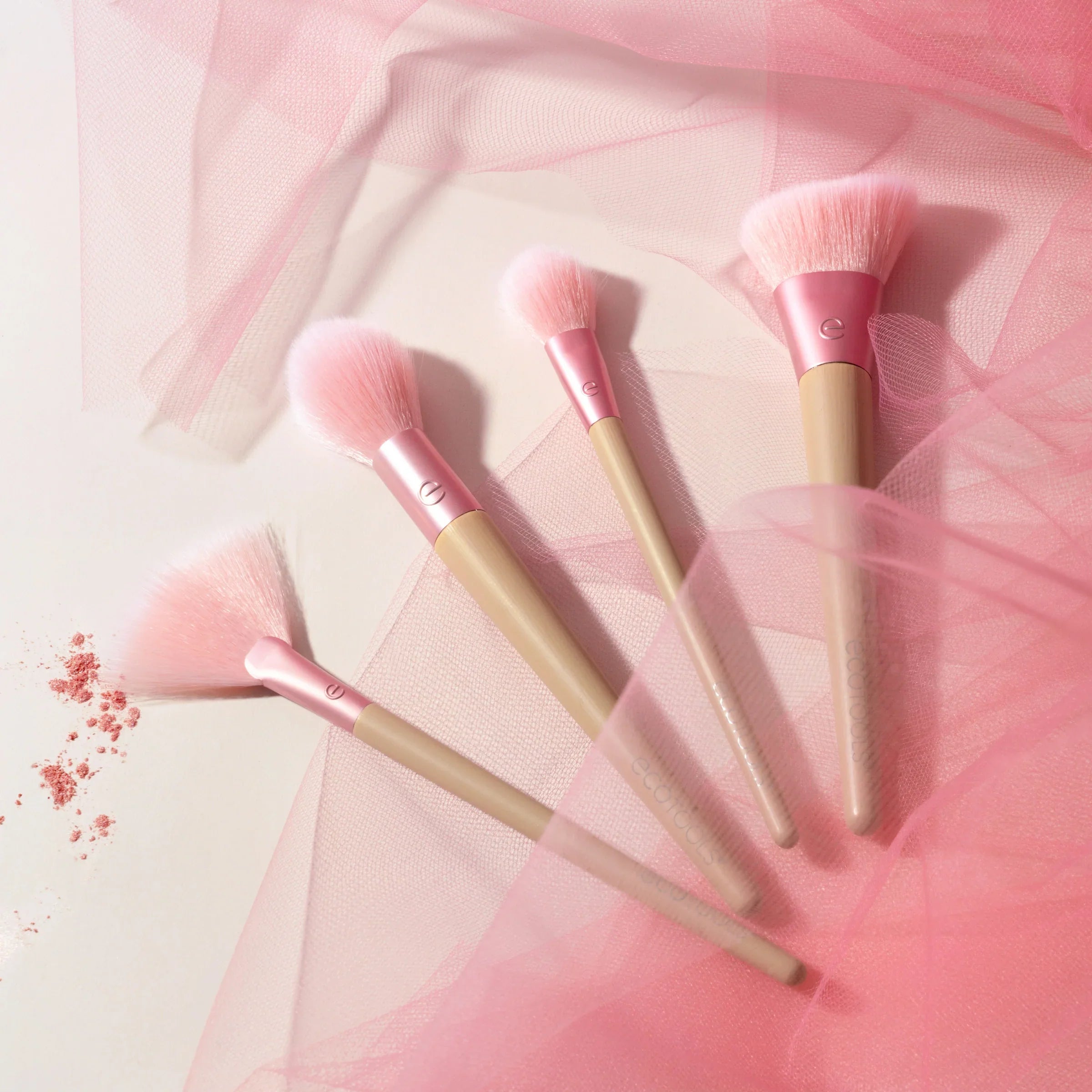 EcoTools #3217 Elements Wind-Kissed Finish Kit - 4-Piece Brush Set for Sculpted Glow & Natural Flush