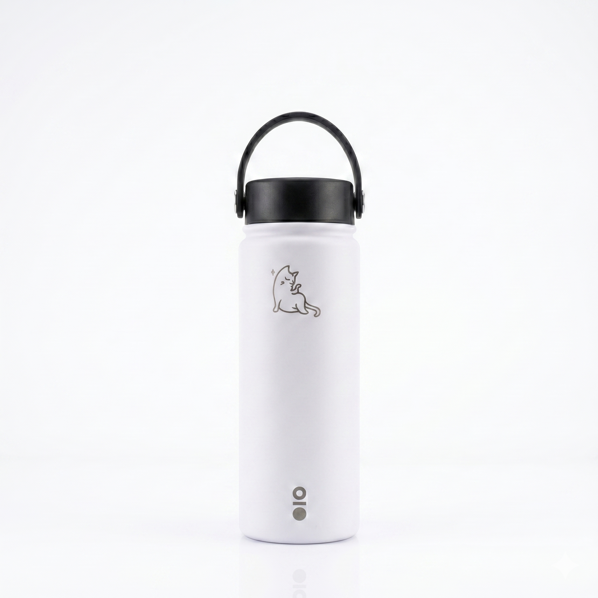 Brio Bottle, specifically a vacuum-insulated stainless steel water bottle (White)