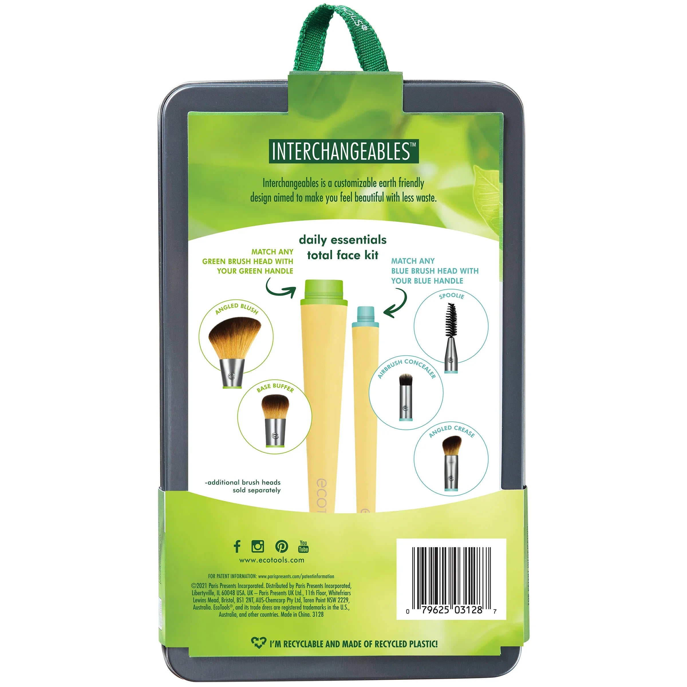 Eco Tools #3128 Interchangeable™ Daily Essentials brush set with case